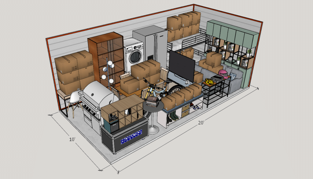 10x20 storage unit render