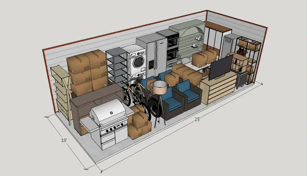 10x25 storage unit render