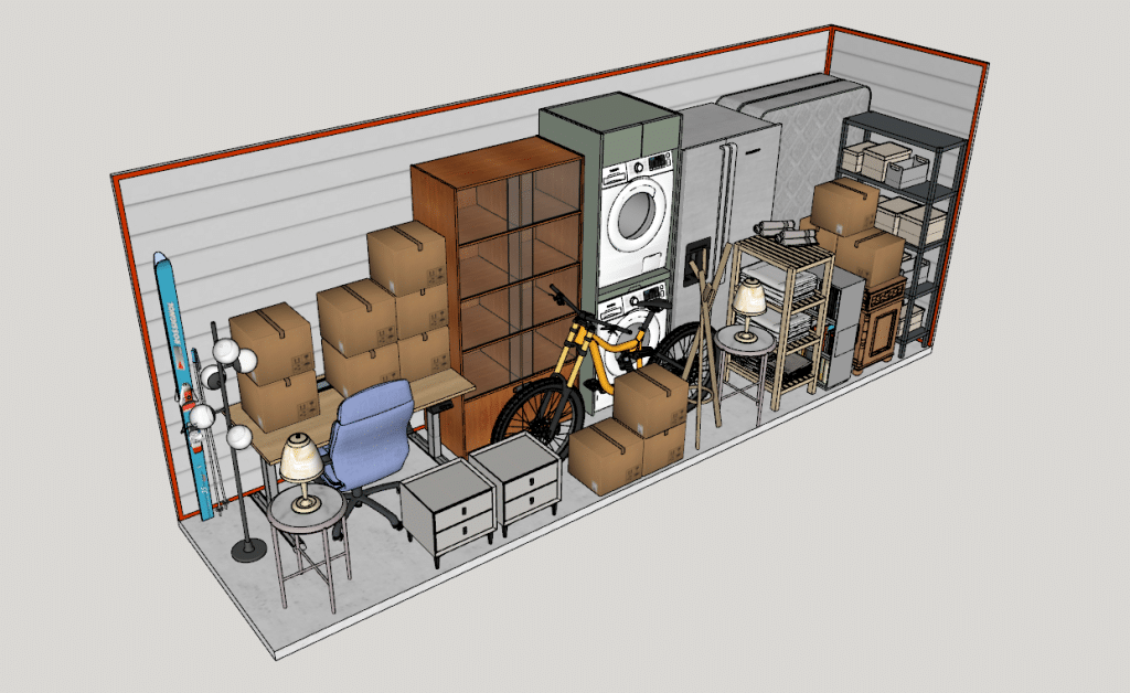 5x20 storage unit render
